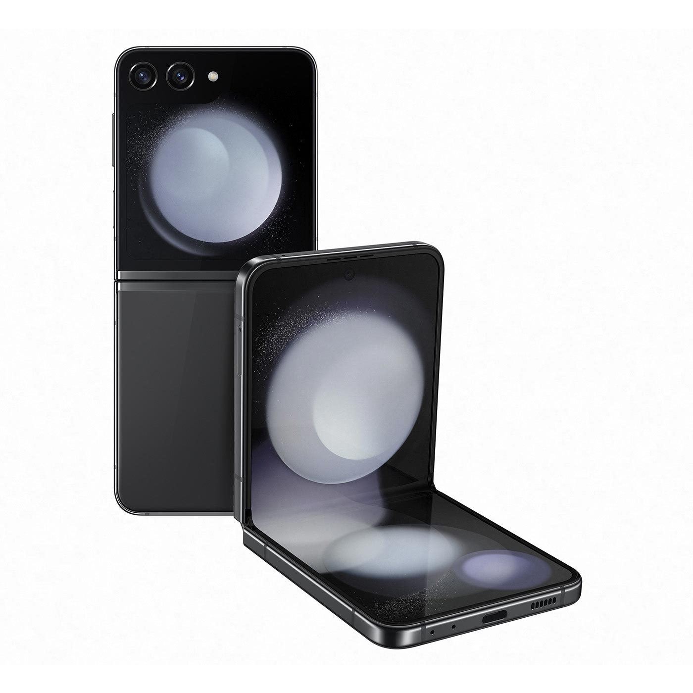 Samsung Galaxy Z Flip5 5G con pantalla Flex Window de 3,4" y diseño plegable compacto.