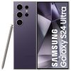 Samsung Galaxy S24 Ultra 5G en primer plano, mostrando su diseño elegante y pantalla sin bordes. El dispositivo destaca por su potente rendimiento y cámaras avanzadas, representando lo último en tecnología móvil