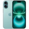 Nuevo Apple iPhone 16 Frontal mostrando su pantalla y respaldo en titanio color verde .