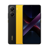 poco x7 pro 5G de XIAOMI color AMARILLO VISTA LATERAL Y TRASERA