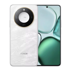 Celular HONOR X9C SMART 5G frente y respaldo color blanco