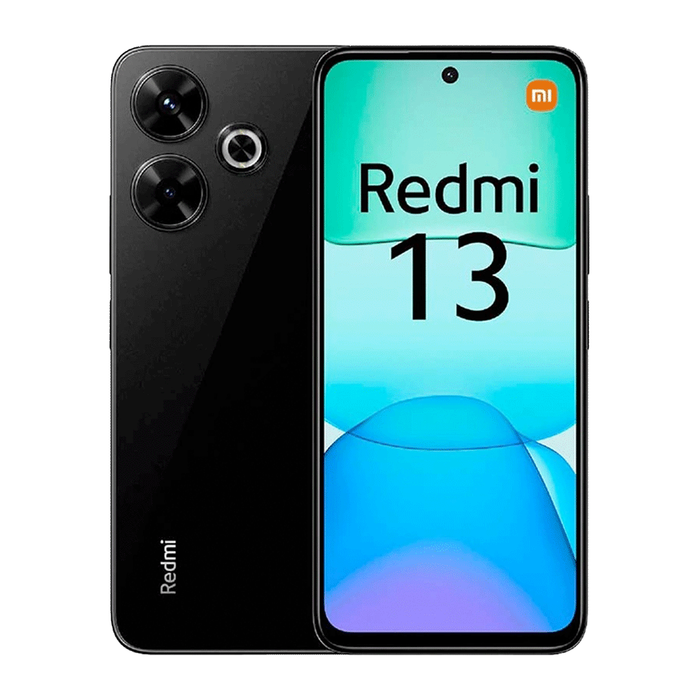 Xiaomi Redmi 13 frontal y respaldo color negro