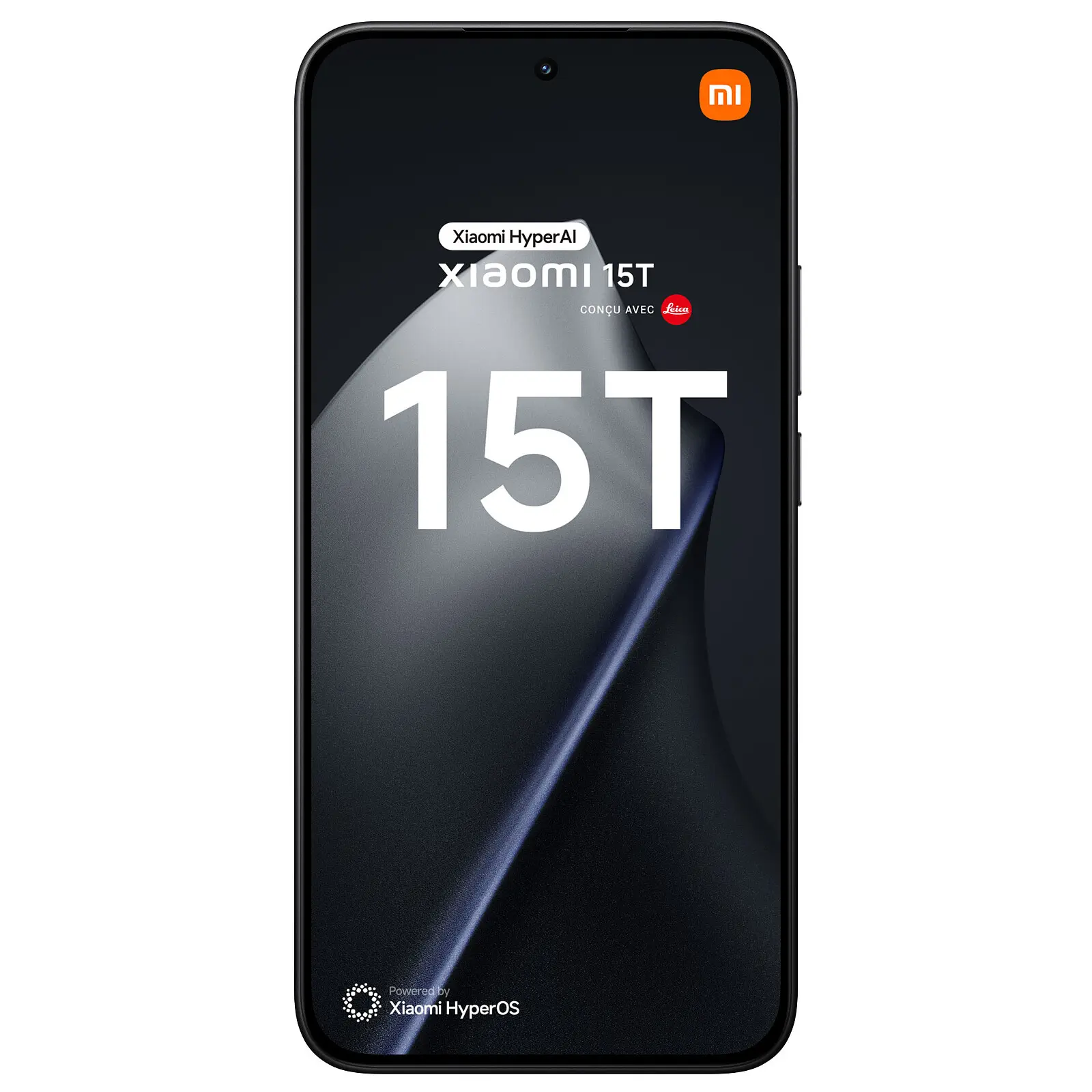 Xiaomi 15T negro visto de frente con pantalla encendida