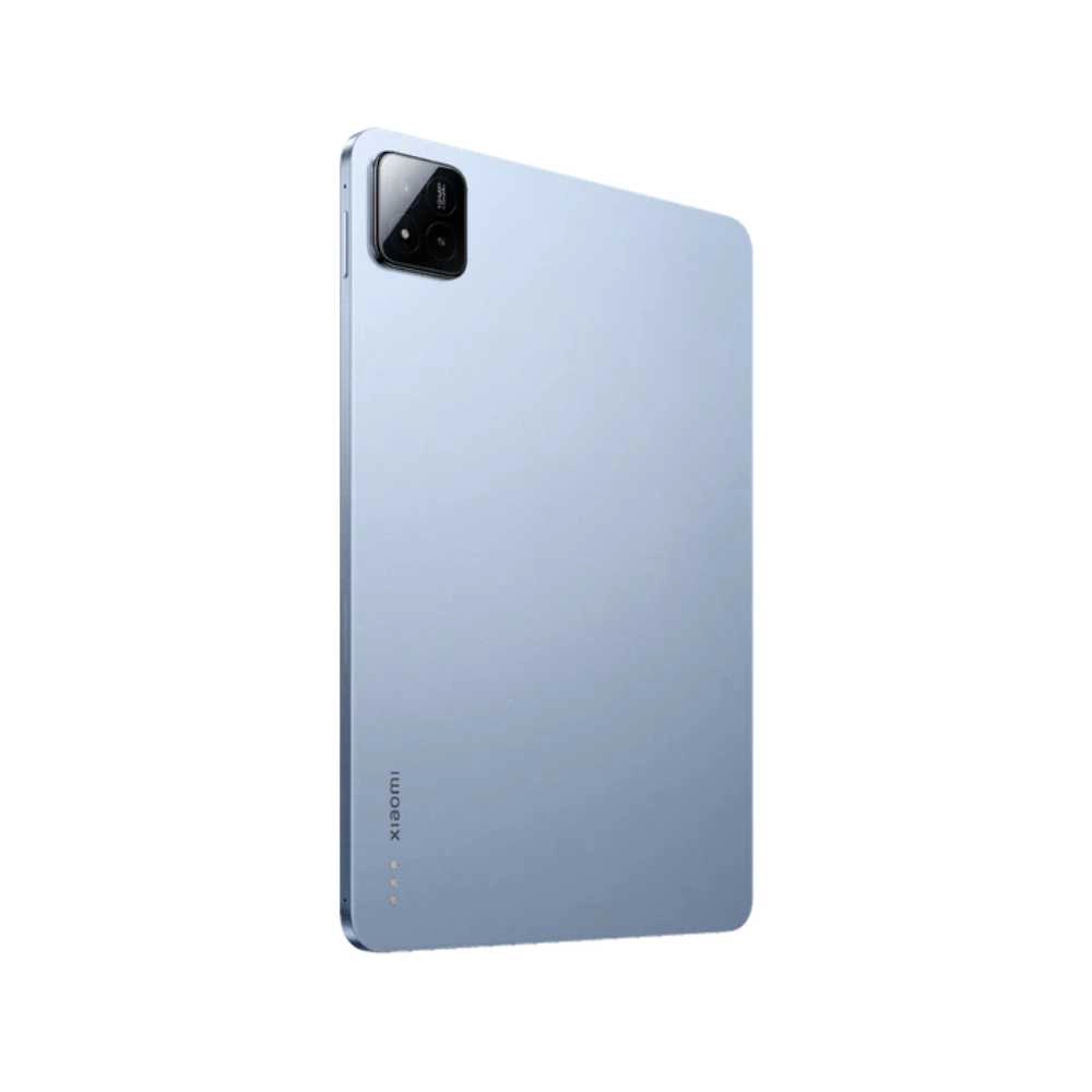 Tablet Xiaomi PAD 7 azul vertical mostrando su replado y sus camaras