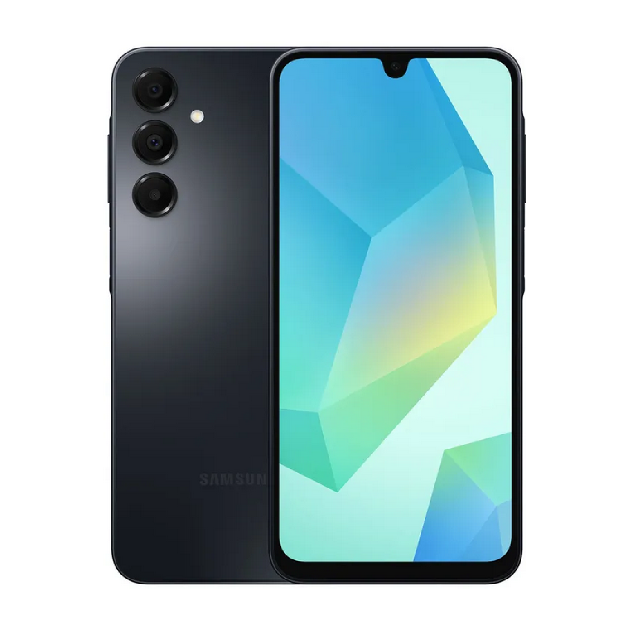Galaxy A16 4GB 128 GB negro frente y respaldo