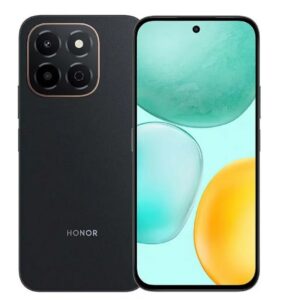 Honor play 9c color negro frente mostrando pantalla y respaldo mostrando cámara
