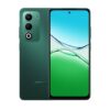 Oppo A5 color verde frente mostrando pantalla y respaldo mostrando cámara.
