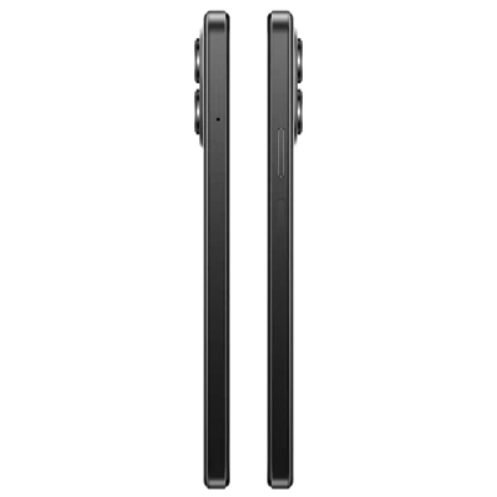 Tecno Pova 7 5G negro mostrando su borde lateral derecho e izquierdo.