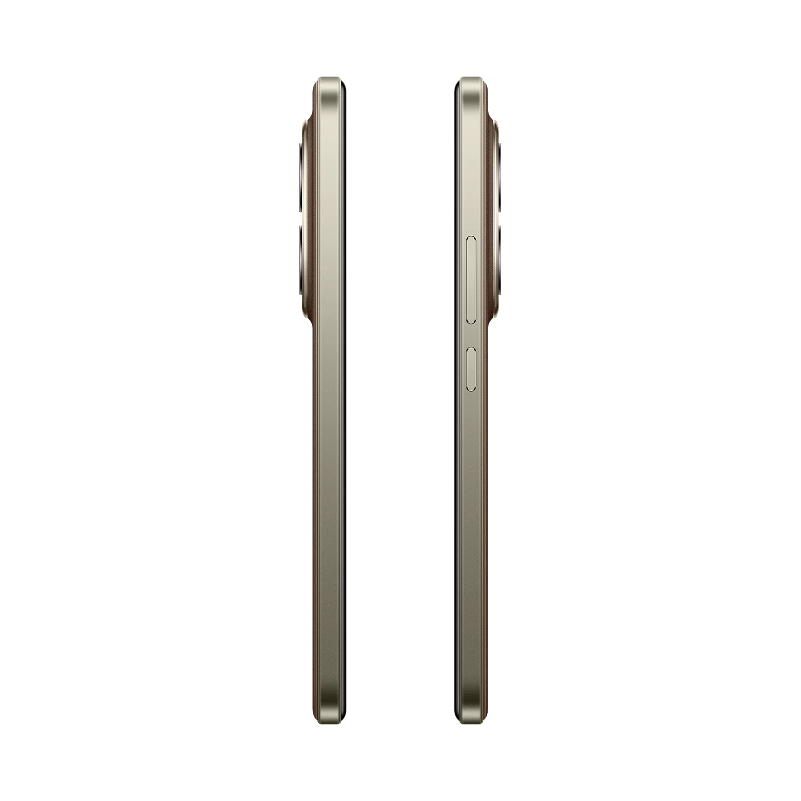 Xiaomi Redmi Note 15 Pro Plus cafe borde derecho y borde izquierdo mostrando botones