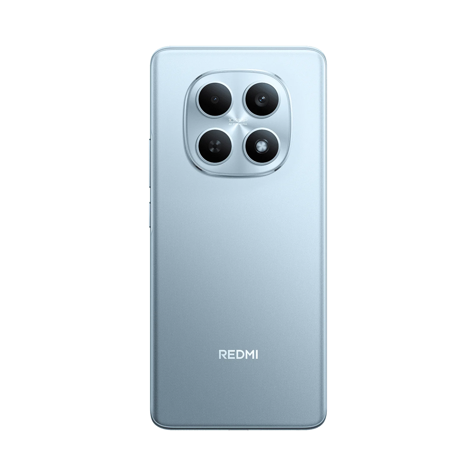 Celular Xiaomi Redmi Note 15 Azul vista atras mostrando la camara y logo de Redmi