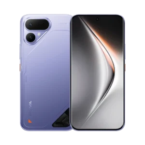 Tecno Pova Curve 2 5G color morado, vista posterior y frontal