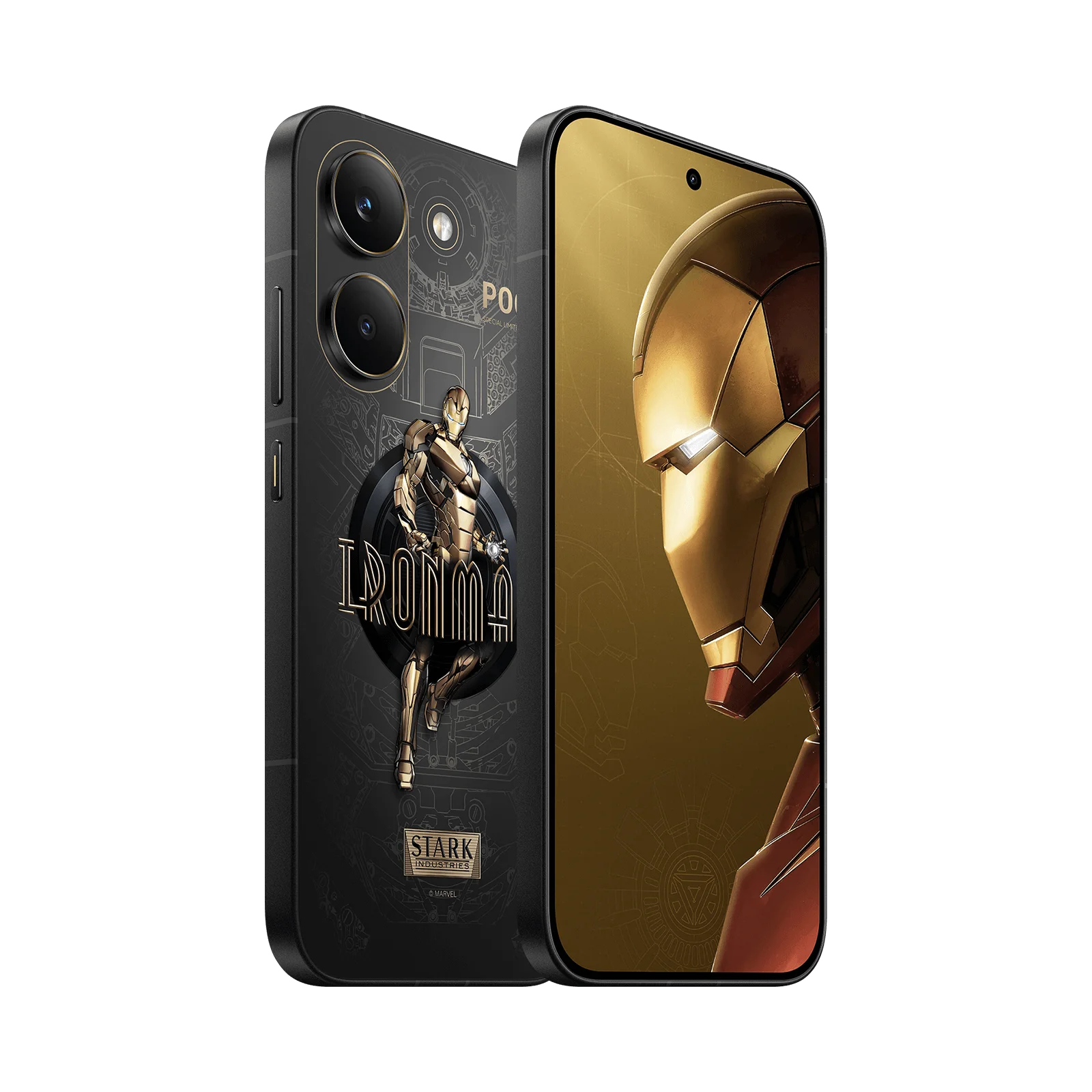 POCO X8 Pro Iron Man Edition, vista frontal y trasera