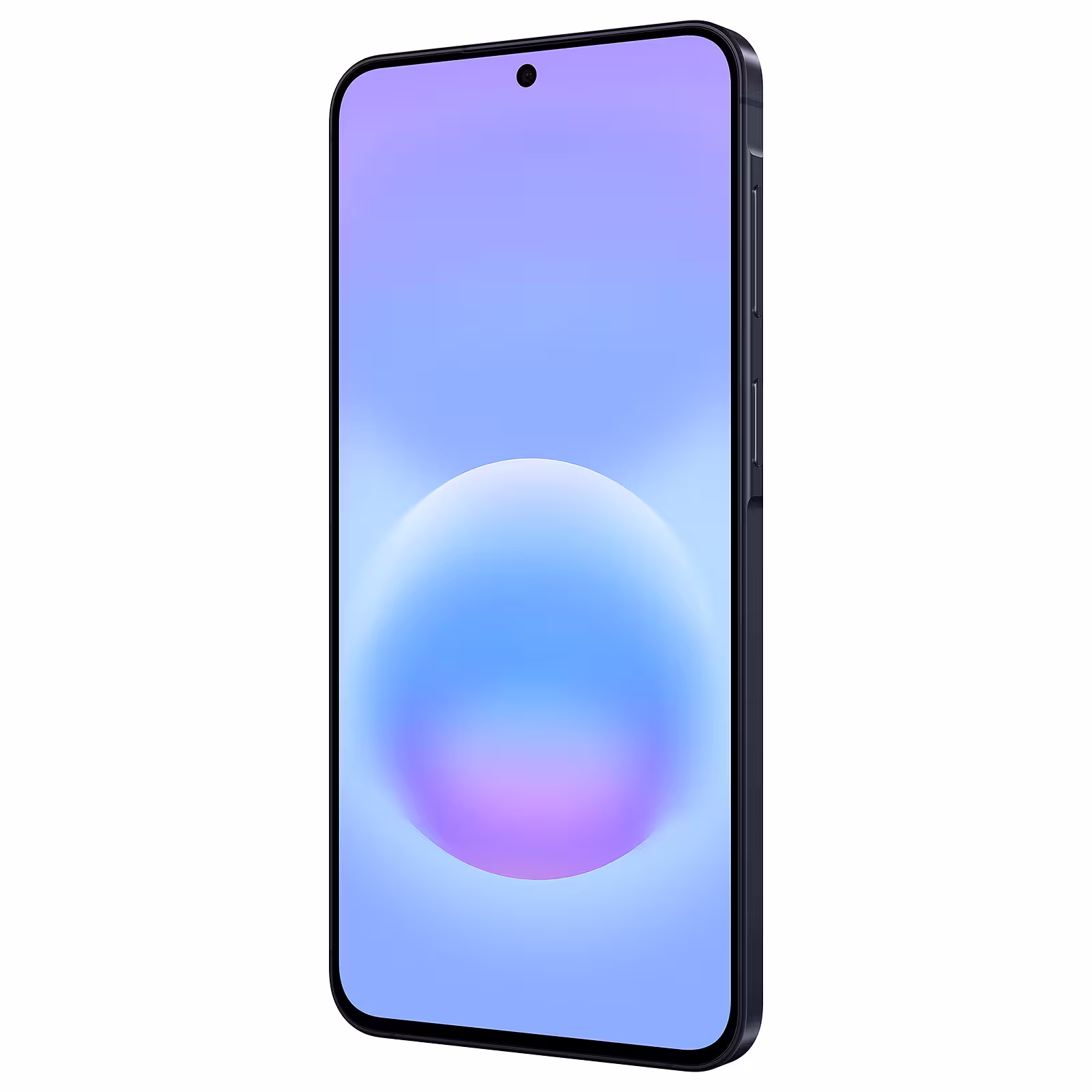 Pantalla con marcos delgados del celular Samsung Galaxy A57 azul oscuro.