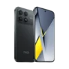 Celular Xiaomi Poco F8 Pro 5G Color negro diagonal respaldo mostrando cámaras bordes botones y vista frontal mostrando pantalla y cámara frontal