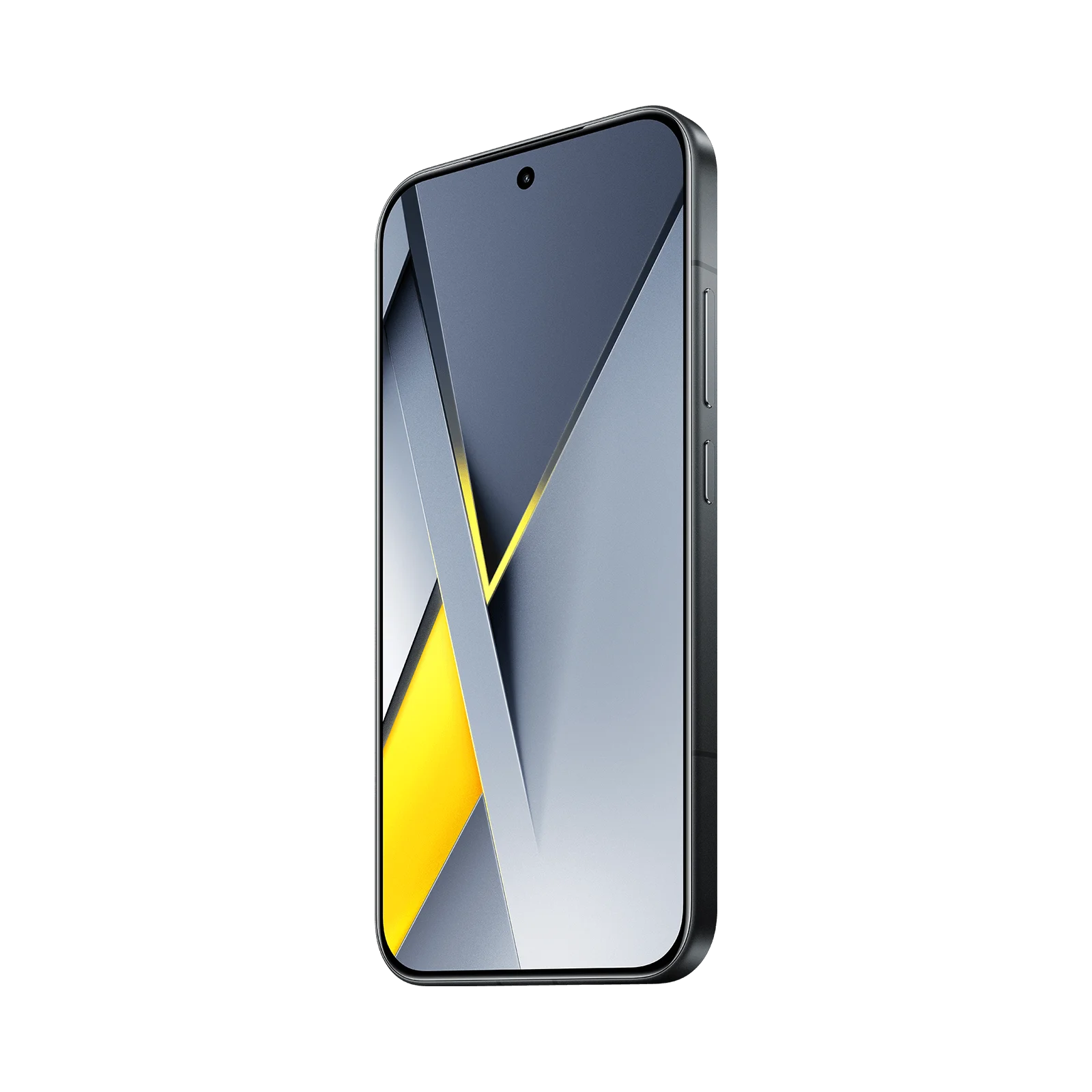 Celular Xiaomi Poco F8 Pro negro vista diagonal mostrando borde y material