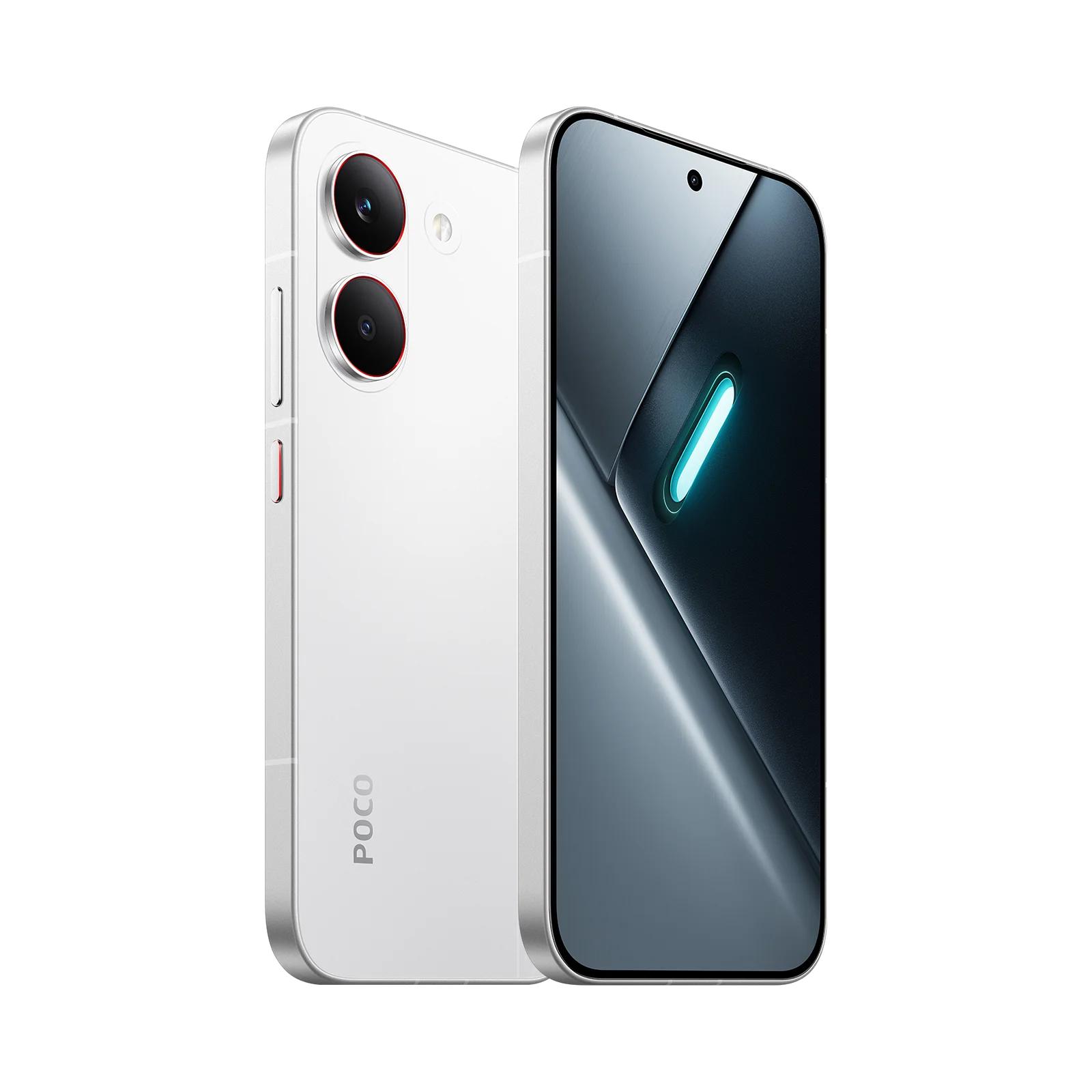 Poco x8 Pro 5G Blanco pantalla y camaras diagonal Poco x8 Pro 5G Blanco pantalla y camaras diagonal