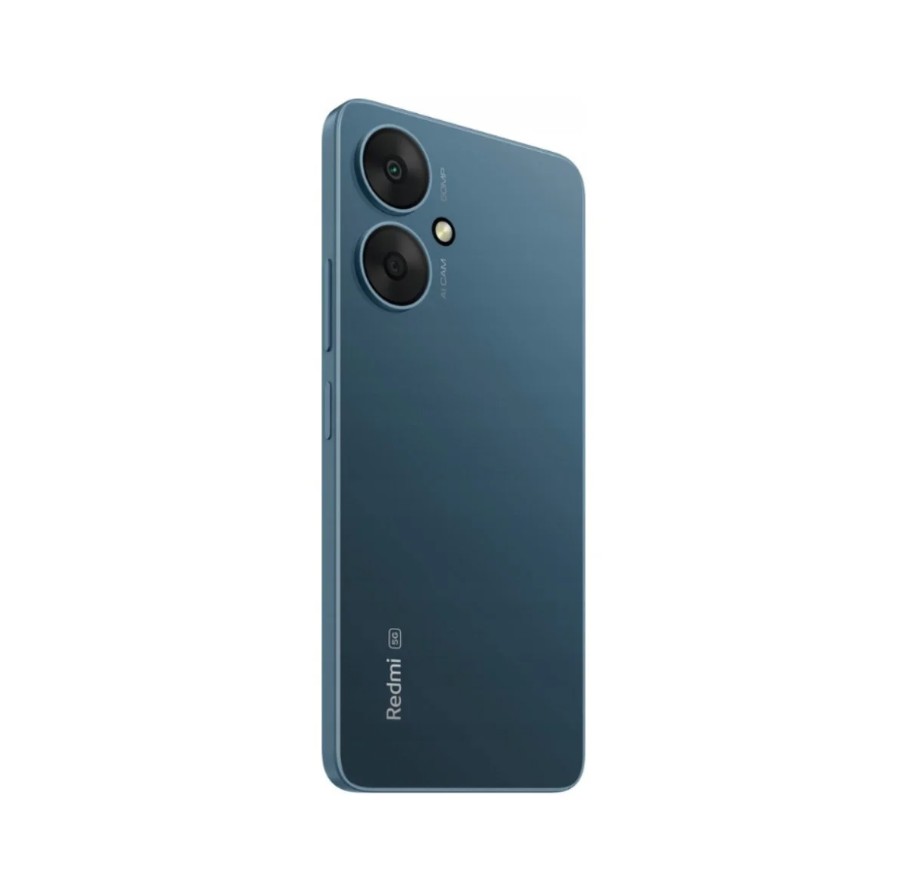 Xiaomi Redmi Note 13C 5G azul con vista trasera inclinada