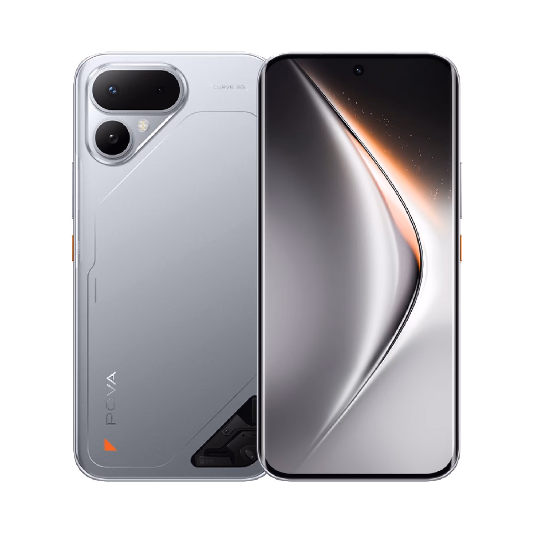 Tecno Pova Curve 2 Pantalla Tapa Frontal Plateado