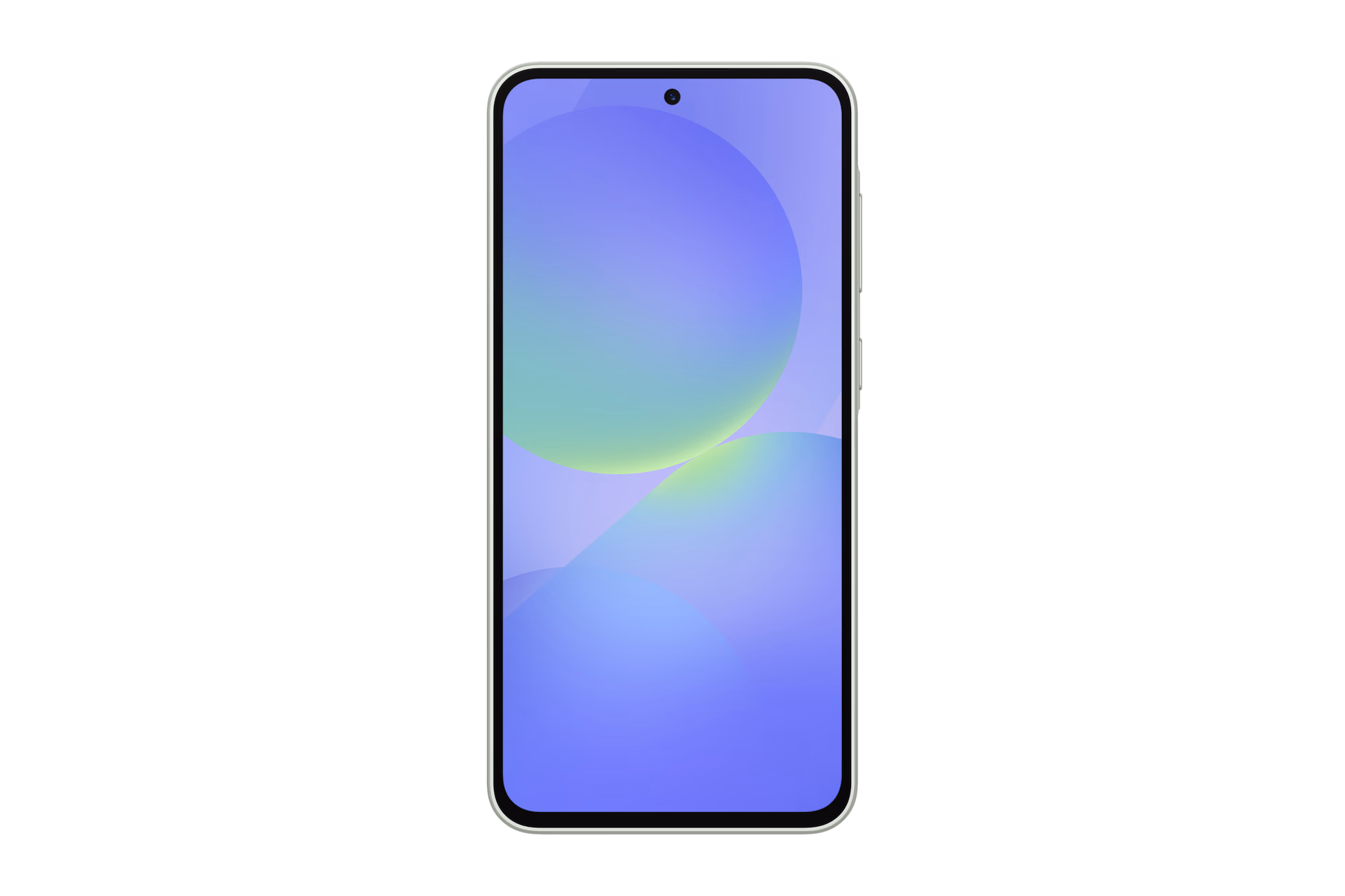 Celular Samsung Galaxy A36 vista frontal mostrando pantalla y cámara frontal