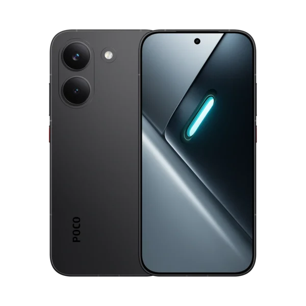 POCO X8 Pro negro vista frontal y trasera mostrando pantalla AMOLED y cámaras smartphone 5G Colombia