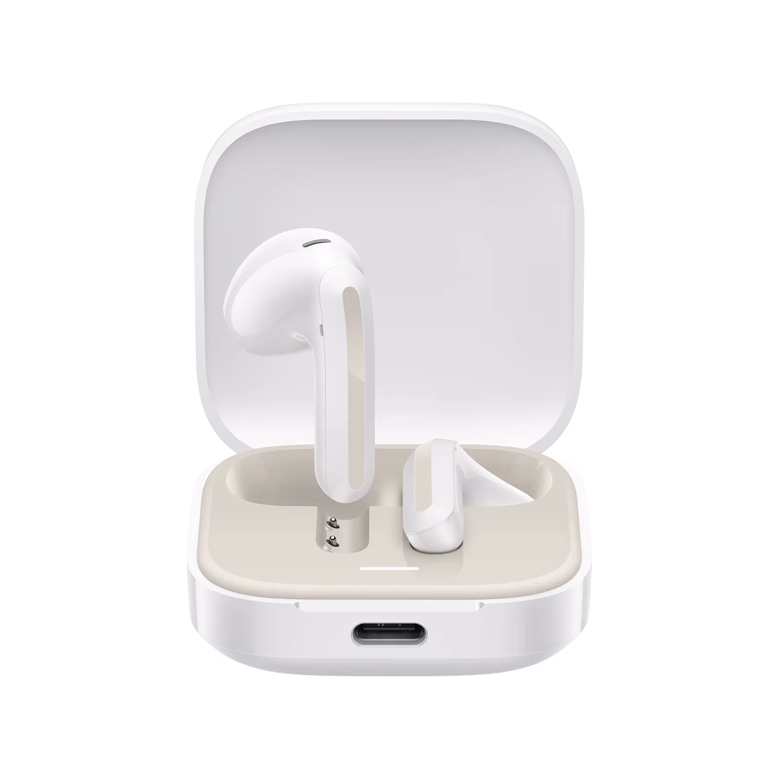 Xiaomi Redmi Buds 6 Active abiertos frentre blanco