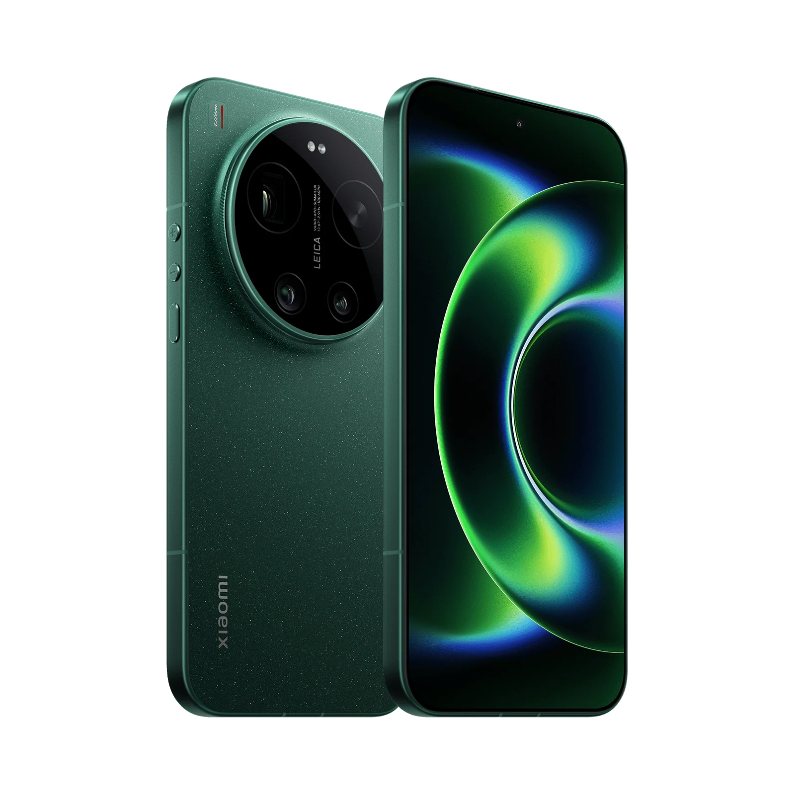 Xiaomi 17 Ultra verde diagonal frente y respaldo Xiaomi 17 Ultra verde diagonal frente y respaldo