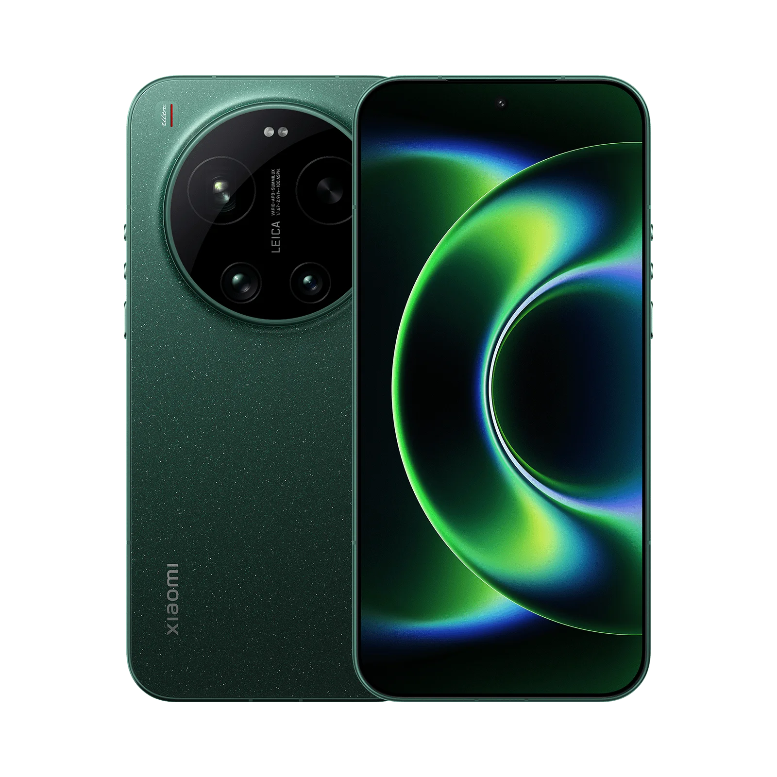 Xiaomi 17 Ultra verde frente y respaldo