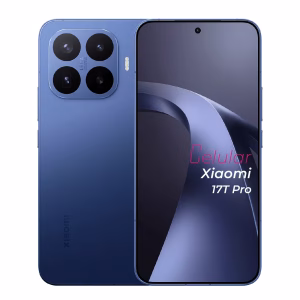 Xiaomi 17T Pro 5G azul oscuro vista delantera y trasera frontal mostrando pantalla y cámara vista posterior