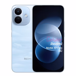 Xiaomi Redmi Note 17 Pro 5G azul vista delantera y trasera frontal mostrando pantalla y cámara vista posterior