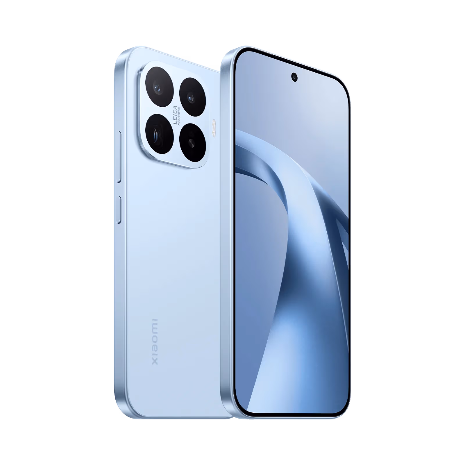 Xiaomi 17T Color azul diagonal respaldo mostrando camaras bordes botones y vista frontal mostrando pantalla y camara frontal