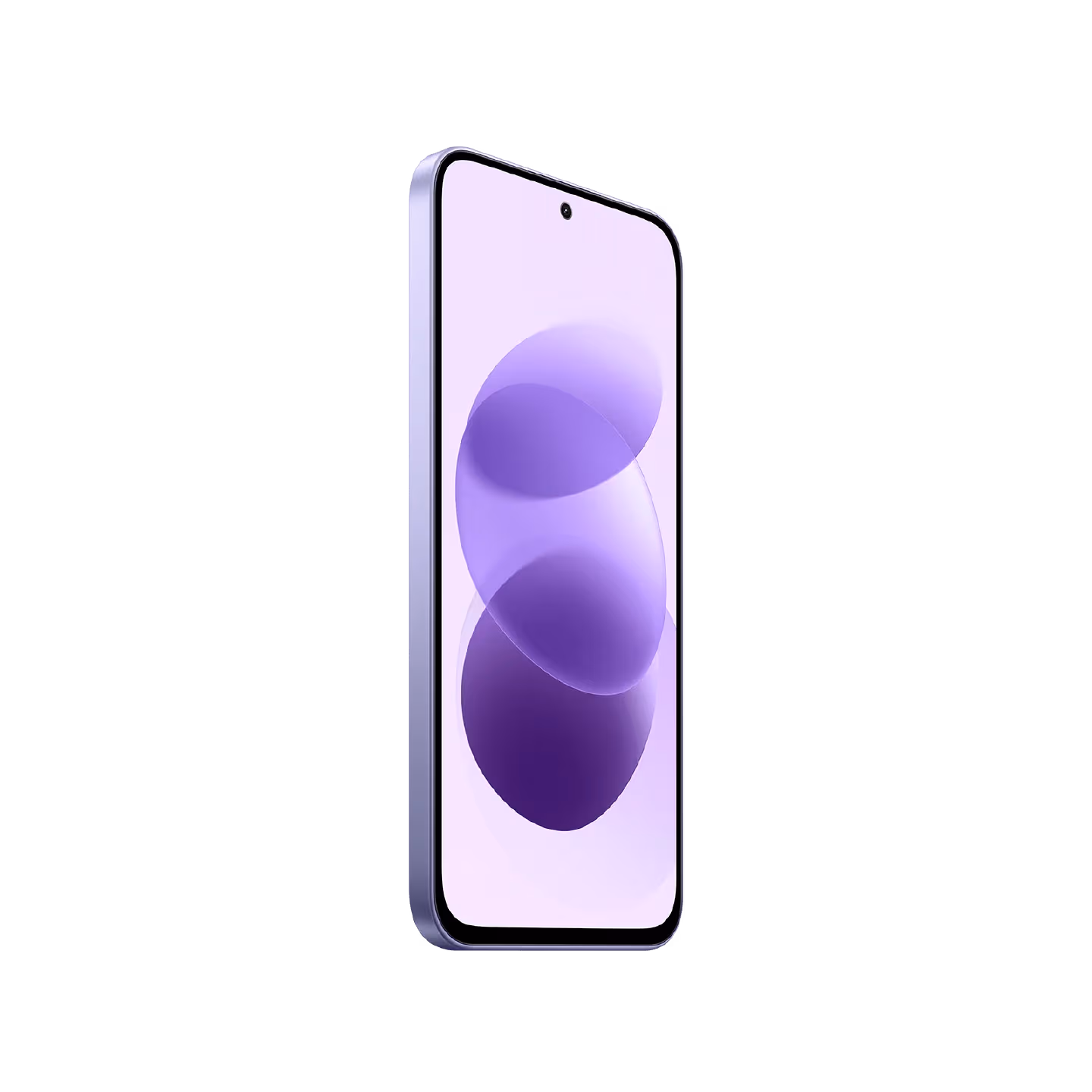 Xiaomi Redmi Note 17 5G morado vista diagonal mostrando pantalla botones y cámara frontal disponible en celumovil Store