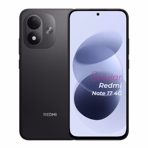 Xiaomi Redmi Note 17 negro vista delantera y trasera frontal mostrando pantalla y cámara vista posterior