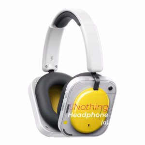 Nothing Headphone (a) amarillo audifonos en diagonal vista frontal disponible en Celumovil Store